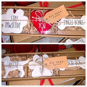 Rae Dunn Christmas dog ornaments